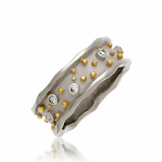 Scattered Balls and Diamonds, 7mm round ring